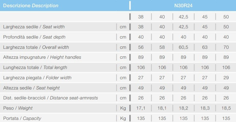 Carrozzina pieghevole ad Autospinta N30R24