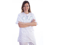 Casacca in cotone/poliestere bianca GIMA - Scollo a V (Unisex)