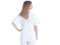 Casacca in cotone/poliestere bianca GIMA - Scollo a V (Unisex)