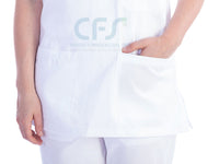 Casacca in cotone/poliestere bianca GIMA - Scollo a V (Unisex)