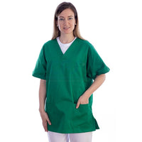 Casacca in cotone/poliestere verde GIMA - Scollo a V (Unisex)