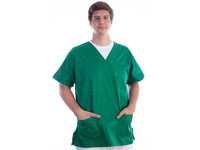 Casacca in cotone/poliestere verde GIMA - Scollo a V (Unisex)