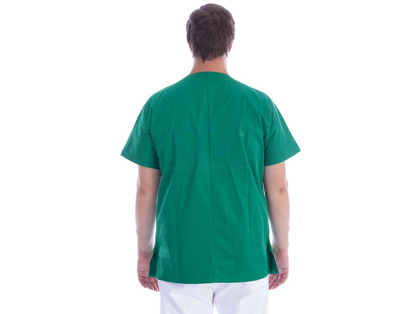 Casacca in cotone/poliestere verde GIMA - Scollo a V (Unisex)