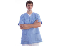 Casacca in cotone/poliestere azzurra GIMA - Scollo a V (Unisex)