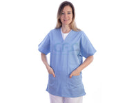Casacca in cotone/poliestere azzurra GIMA - Scollo a V (Unisex)