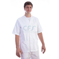 Casacca in cotone bianca GIMA Automatica - Scollo a V (Unisex)