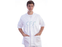 Casacca in cotone bianca GIMA Automatica - Scollo a V (Unisex)