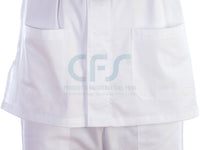 Casacca in cotone bianca GIMA Automatica - Scollo a V (Unisex)