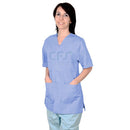 Casacca in cotone/poliestere GIMA - Azzurra con bottoni - Scollo a V (Unisex)