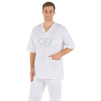 Casacca in cotone 100% GIMA - Bianca con scollo a V (Unisex)