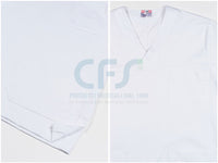 Casacca in cotone 100% GIMA - Bianca con scollo a V (Unisex)