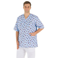 Casacca in cotone 100% GIMA - Fantasia con scollo a V (Unisex)