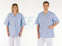 Casacca in cotone 100% GIMA - Fantasia con scollo a V (Unisex)