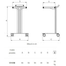 Carrello in alluminio e acciaio EOLO CI105 - Base + 1 ripiano mm 350 x 400