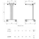 Carrello in alluminio e acciaio EOLO CI115 - Base + 1 ripiano mm 350 x 400