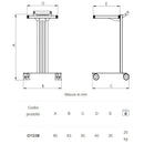 Carrello in alluminio e acciaio EOLO CI122 - Base + 1 ripiano mm 350 x 400