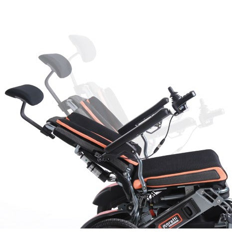 Carrozzina elettrica pieghevole reclinabile con poggiatesta MOBILITY 870