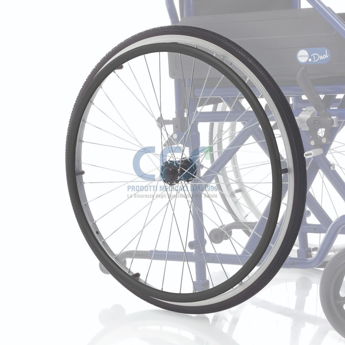 Ruote posteriori in PU Ø 60 cm CPA242 per carrozzine ARDEA Dual/Next/Start (coppia)