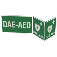 Cartello DAE - AED per defibrillatore bifacciale