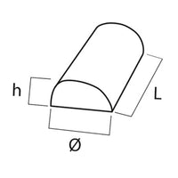 Cuscino Semicilindrico 30x16x8 cm