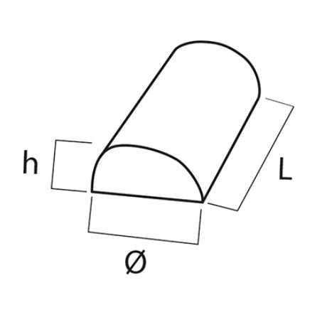 Cuscino Semicilindrico 30x16x8 cm