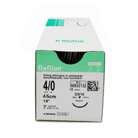 Dafilon suture non assorbibili in nylon, ago 3/8 16mm, USP 5/0 - filo blu 45cm (conf. 12 pz.)