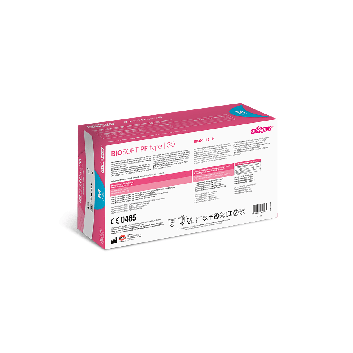 Guanti in nitrile senza polvere Rays Biosoft PF Type 30 Silk (conf. 100 pz) - immagine 2