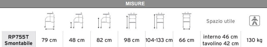 Deambulatore sottoascellare RP755T - Smontabile
