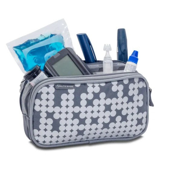 Borsa per kit diabetico isotermica ELITE BAGS Dia's funny dots - Argento fantasia