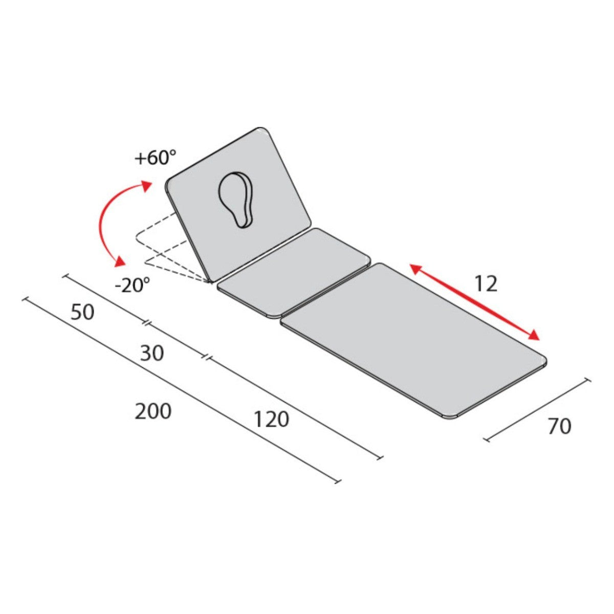 Lettino elettrico ad altezza variabile ADONE - Larghezza cm 70