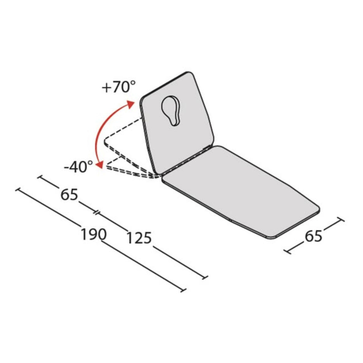 Lettino elettrico ad altezza variabile GIOVE 1 - Larghezza cm 65