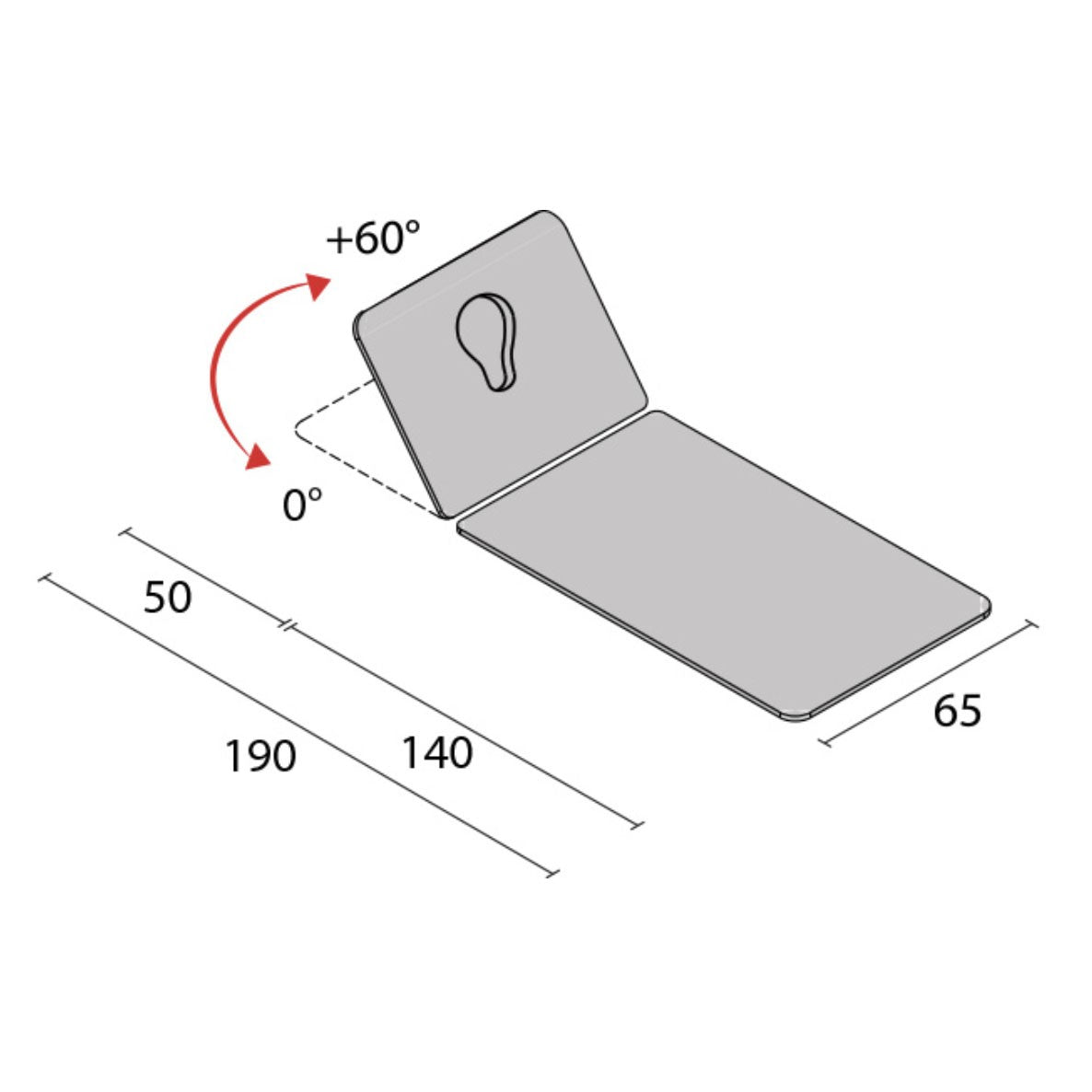 Lettino in legno ARES - Larghezza cm 65