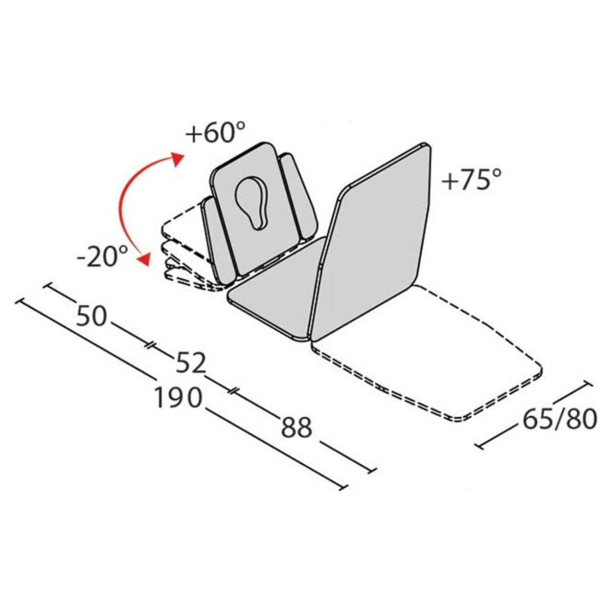 Lettino elettrico ad altezza variabile EROS - Larghezza 80 cm