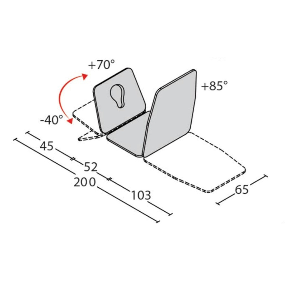 Lettino elettrico ad altezza variabile GIOVE 3 - Larghezza cm 65