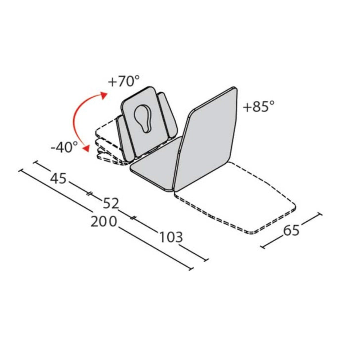 Lettino elettrico ad altezza variabile GIOVE 5 - Larghezza cm 65