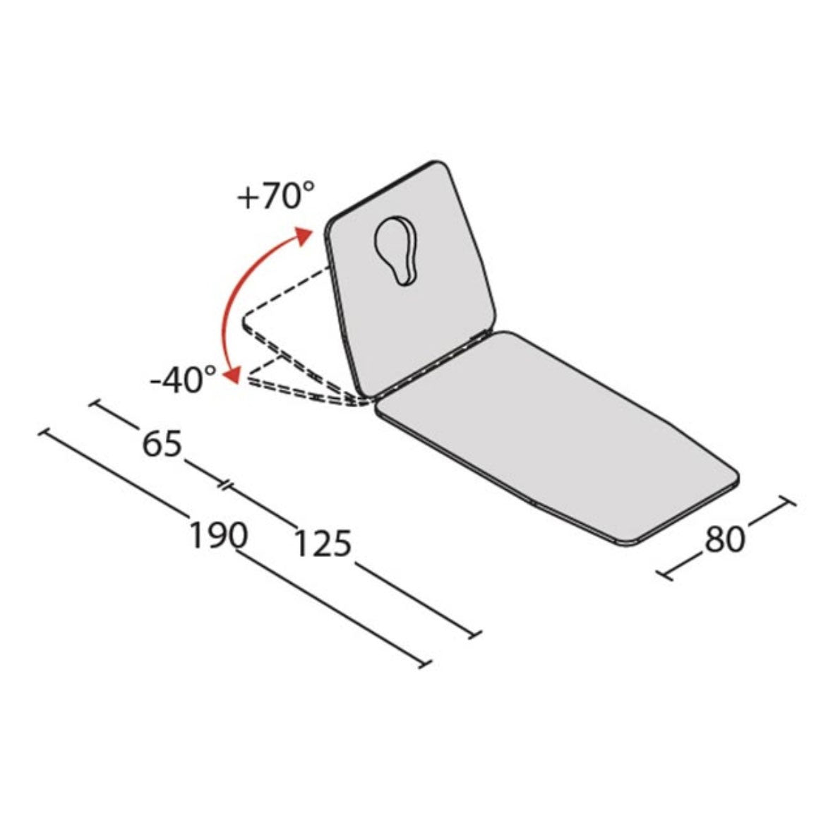 Lettino elettrico ad altezza variabile GIOVE 1 - Larghezza 80 cm