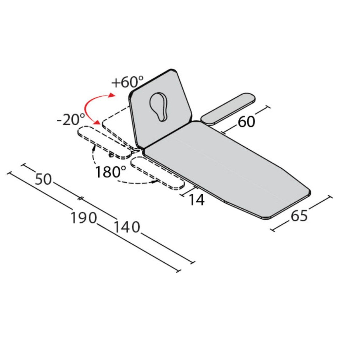 Lettino elettrico ad altezza variabile IRIS - Larghezza 65 cm