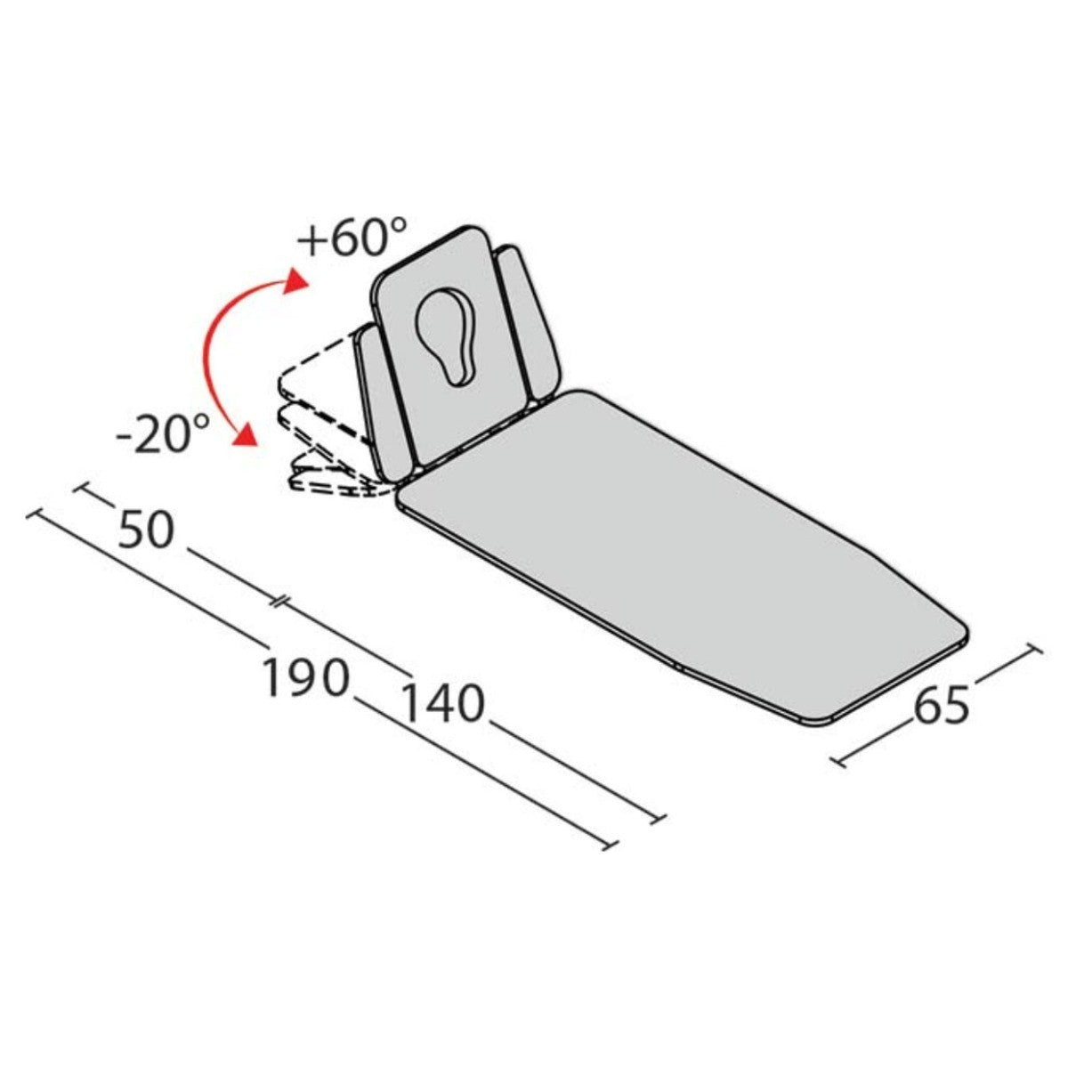 Lettino elettrico ad altezza variabile MINERVA - Larghezza 65 cm