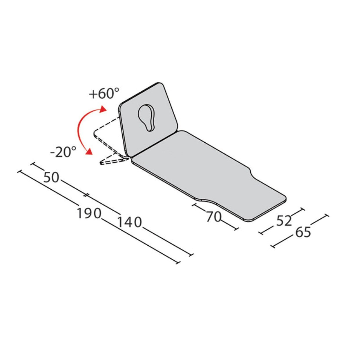 Lettino elettrico ad altezza variabile MONTELEONE - Larghezza 65 cm