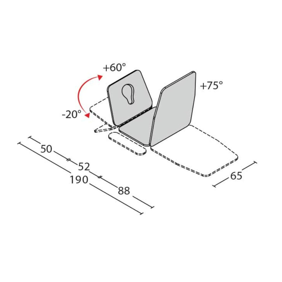 Lettino elettrico ad altezza variabile NIKE - Larghezza 65 cm