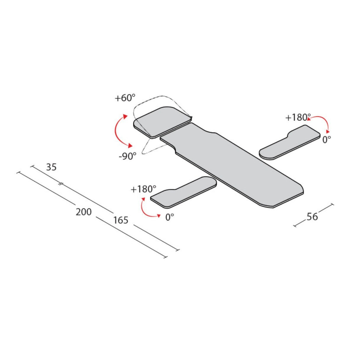 Lettino elettrico ad altezza variabile POSEIDONE - Larghezza 56 cm