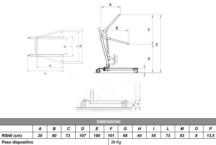 Verticalizzatore elettrico MUEVO UP Timotion RI841 - Con leva