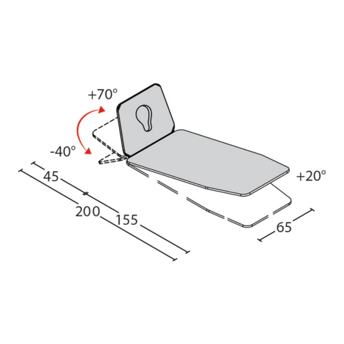 Lettino elettrico ad altezza variabile ZEFIRO 2 - Larghezza 65 cm