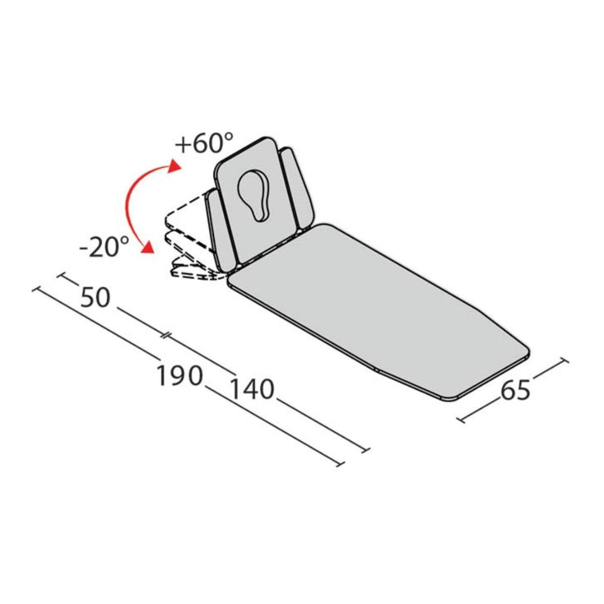 Lettino elettrico ad altezza variabile ZEUS - Larghezza 65 cm