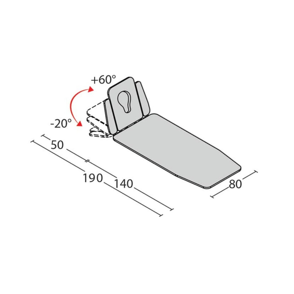 Lettino elettrico ad altezza variabile ZEUS - Larghezza 80 cm