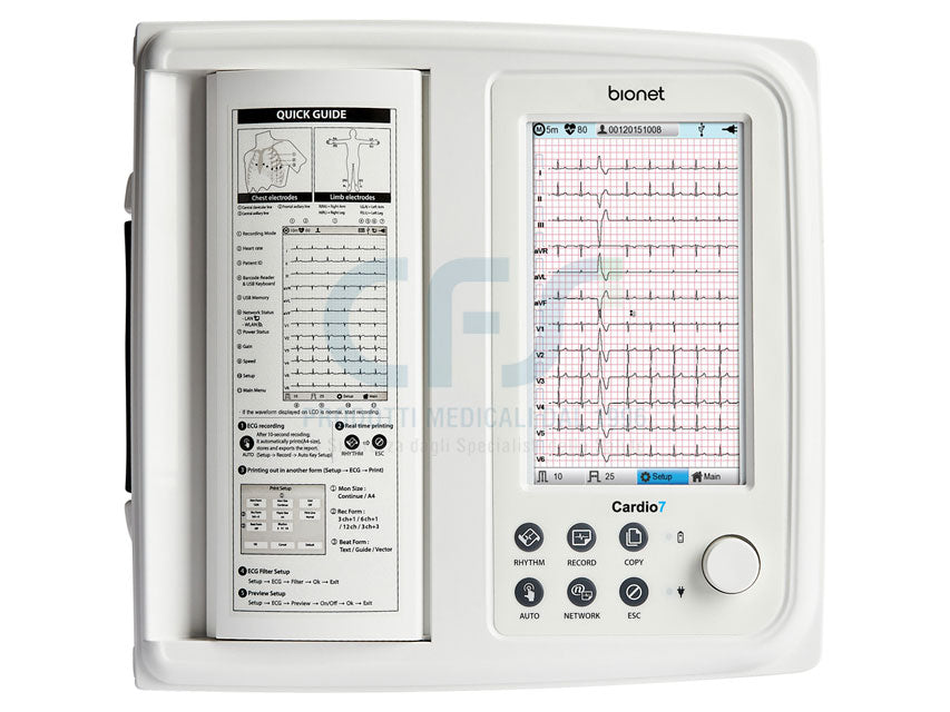 ECG Cardio 7 New - Elettrocardiografo a 12 canali interpretativo con Touch Screen