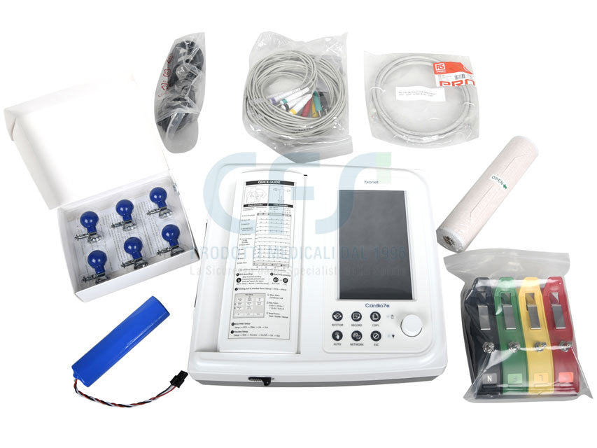 ECG Cardio 7 New - Elettrocardiografo a 12 canali interpretativo con Touch Screen