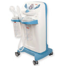 Aspiratore CLINIC PLUS con 2 vasi da 2 litri - 60 lit/min - con pedale e regolatore di flusso