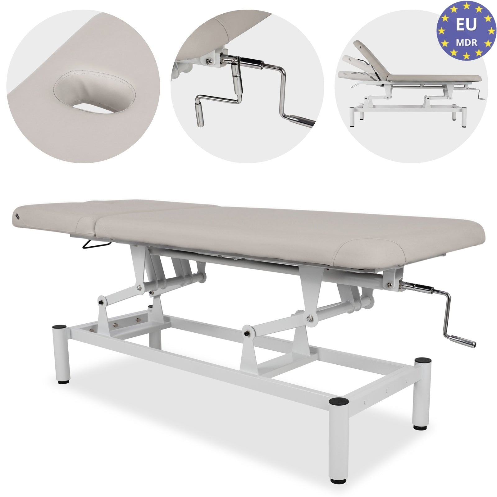 Lettino fisso ad altezza variabile VIGO 2 + Schienale regolabile - Larghezza 75 cm - Grigio Chiaro