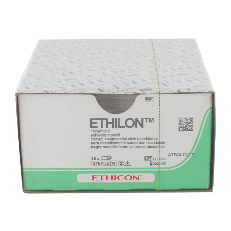 Sutura Ethicon ETHILON F2448H - 2-0, Ago 3/8 FS-2 mm 19 - Nero (conf. 36 pz.)